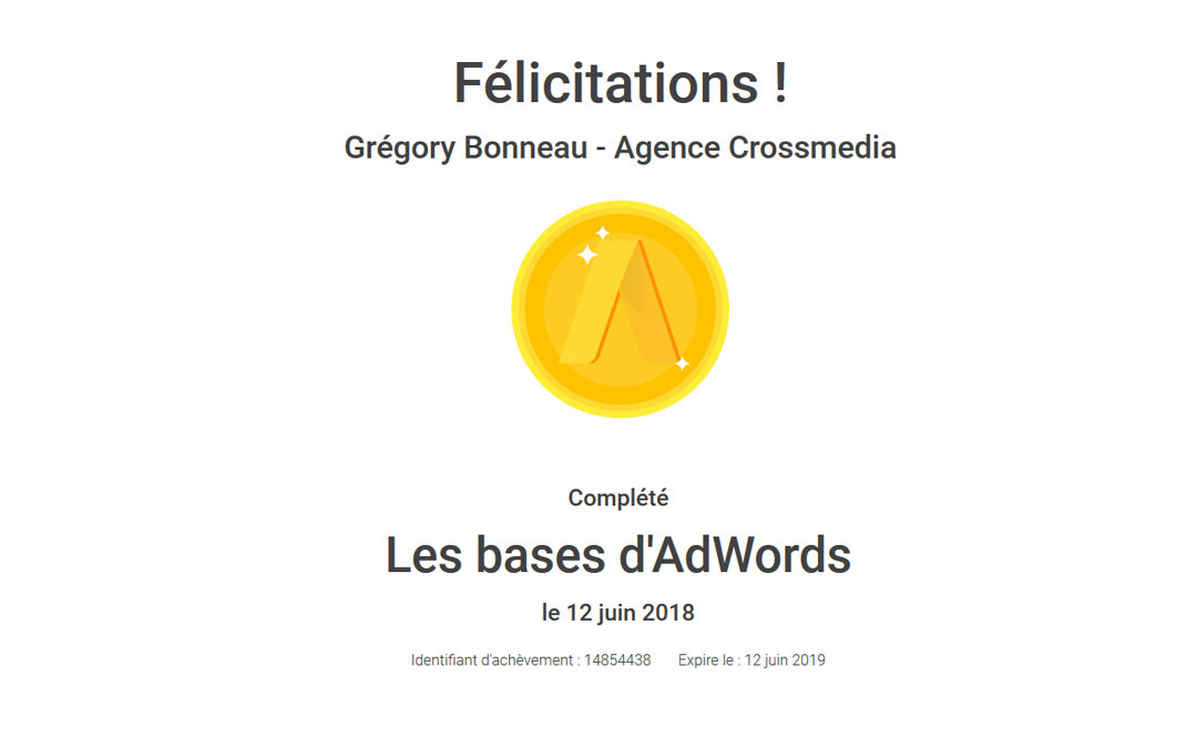 Certification Google Adwords